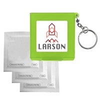 Imprinted Antiseptic Wipes In Carrying Case Keychain