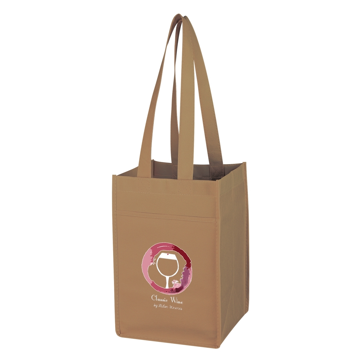 Custom NonWoven 4 Bottle Wine Tote Bag