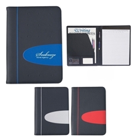 Promotional 8 1/2" x 11" Portfolios with one option filled with a notepad and pen